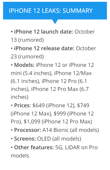 iphone 12 Erscheinungsdatum wird noch bekannt gegeben!